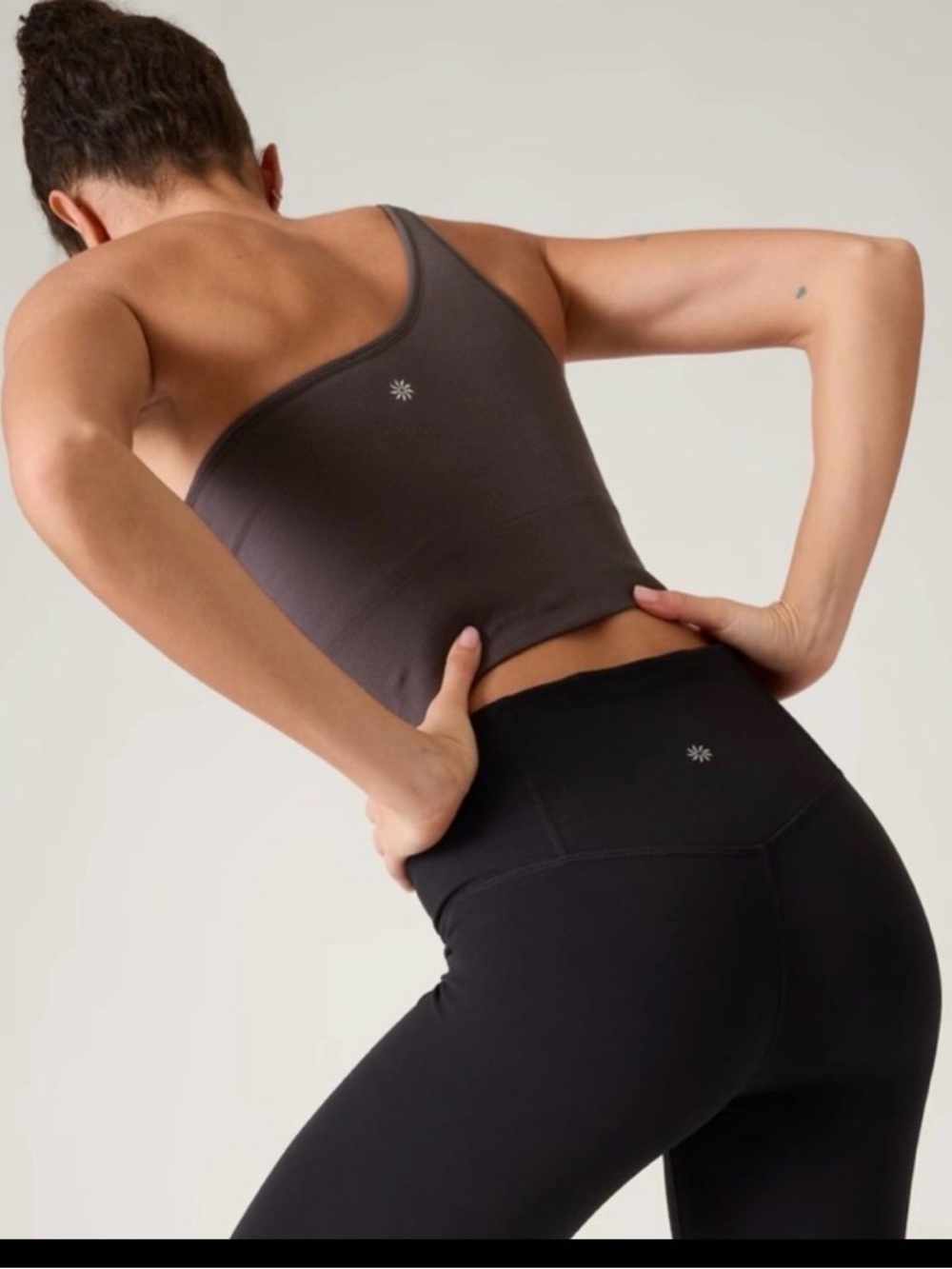 Athleta One-Shoulder Tank Top in Gray/brown